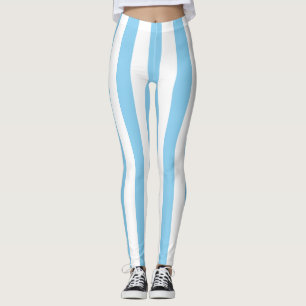 Black and White Large Size Vertical Stripes Leggings