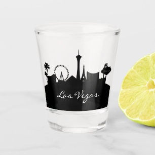 Black and White Las Vegas Skyline Shot Glass