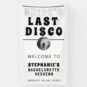 Black and White Last Disco Bachelorette Weekend Banner