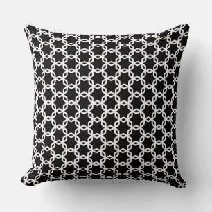 Black and White Lattice Pattern Cushion