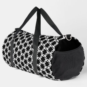 Black and White Lattice Pattern   Duffle Bag