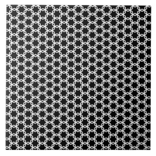 Black and White Lattice Pattern  Tile