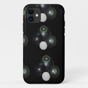Black And White Lawn Bowls Pattern, iPhone 11 Case