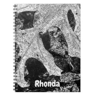 Black and white Leaf illustration Notebook
