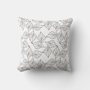 Black and white leaves. cushion