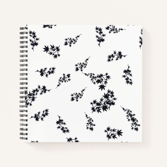 Black and White Leaves Notebook (Front)