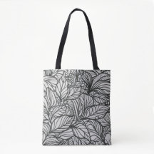 Black and White Leaves Pattern