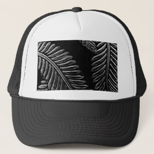 Black and White Leaves Trucker Hat