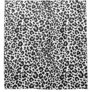 Black And White Leopard Animal Pattern Shower Curtain