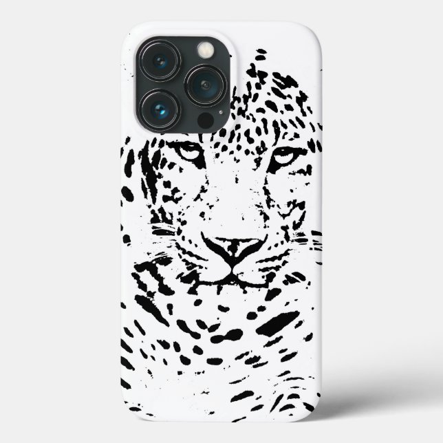 Black and White Leopard Case-Mate iPhone Case (Back)