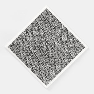 Black and white leopard cheetah pattern napkin
