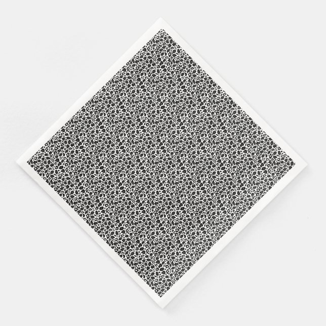 Black and white leopard cheetah pattern napkin (Corner)