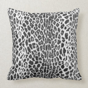 Black and White - Leopard Faux Animal Print Cushion