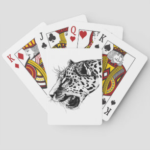 Black And White Leopard Playing Cards