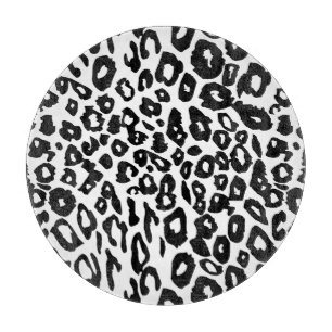 Black and White Leopard print Cutting Board