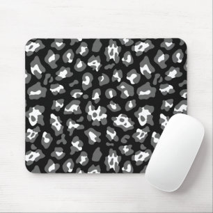 Black and white leopard print mouse mat