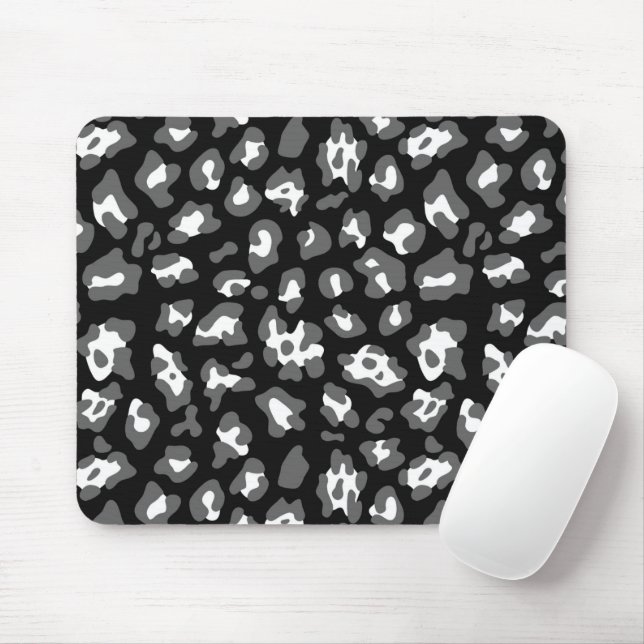 Black and white leopard print mouse mat (With Mouse)