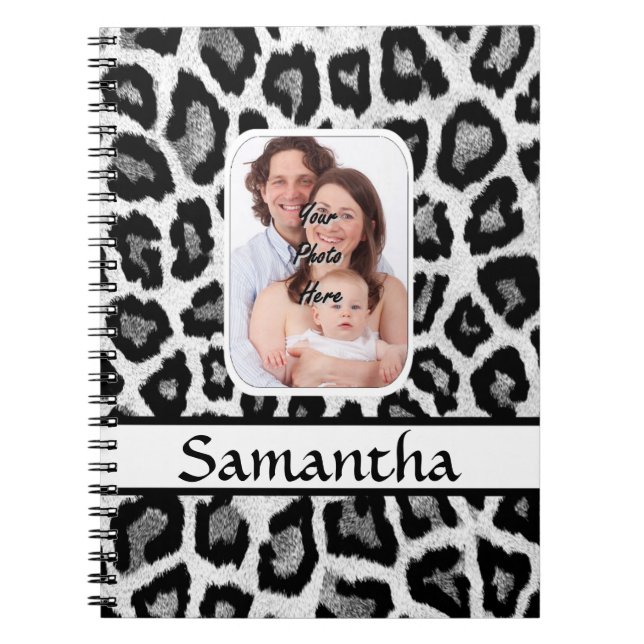 Black and white leopard print notebook (Front)