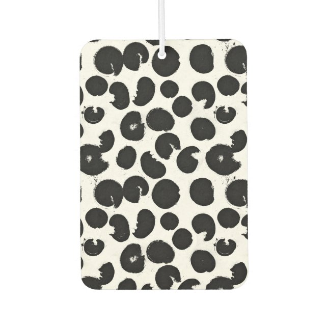 Black And White Leopard Print Pattern Car Air Freshener (Front)