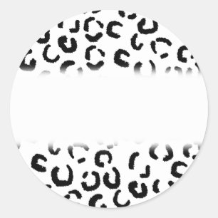 Black and White Leopard Print Pattern. Classic Round Sticker