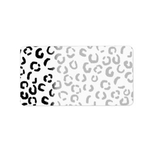 Black and White Leopard Print Pattern. Label