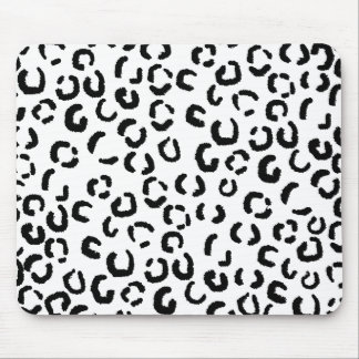 Black and White Leopard Print Pattern. Mouse Mat