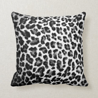 Black and White Leopard Print Pillow