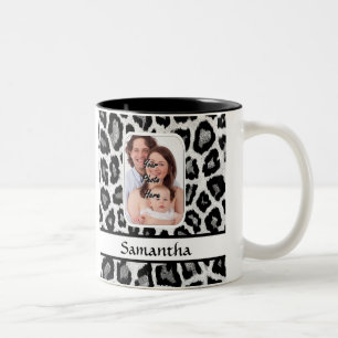 Black and white leopard print Two-Tone coffee mug