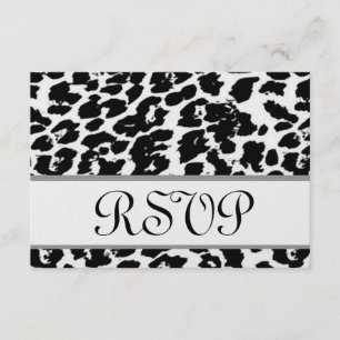 Black and White Leopard RSVP Wedding Response Card
