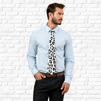 Black and White Leopard Spot Tie