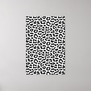 Black and White Leopard Spots Print Pattern
