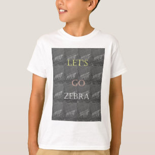 Black and White Lets Go Zebra Hakuna Matata motif T-Shirt