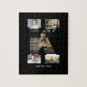Black and White Letter K Photo Collage Jigsaw Puzzle