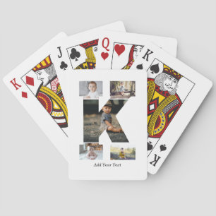 Black and White Letter K Photo Collage Playing Cards