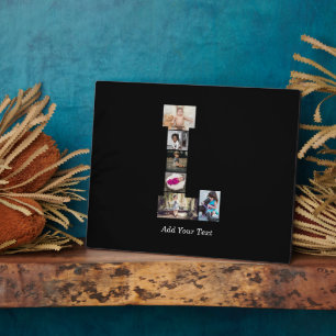 Black and White Letter L Photo Collage Plaque
