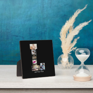 Black and White Letter L Photo Collage Plaque