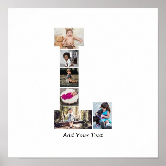 Black and White Letter L Photo Collage Poster (Front)