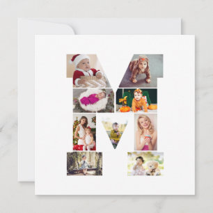 Black and White Letter M Photo Collage Announcement