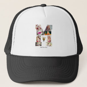 Black and White Letter M Photo Collage Trucker Hat