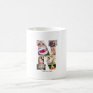 Black and White Letter N Photo Collage Coffee Mug