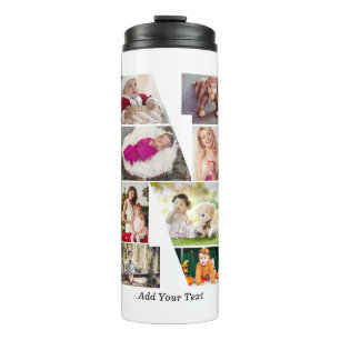 Black and White Letter N Photo Collage Thermal Tumbler