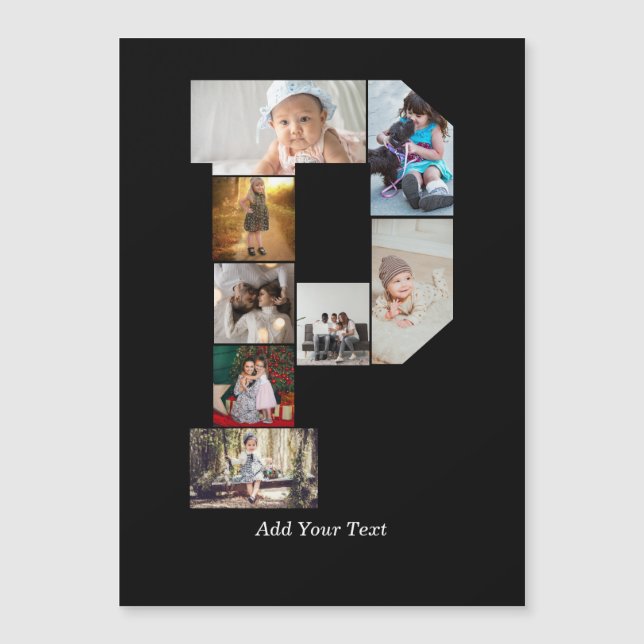 Black and White Letter P Photo Collage (Front)