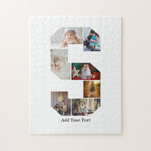Black and White Letter S Photo Collage Jigsaw Puzzle
