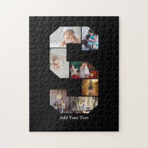 Black and White Letter S Photo Collage Jigsaw Puzzle