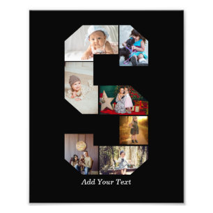 Black and White Letter S Photo Collage Print