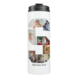 Black and White Letter S Photo Collage Thermal Tumbler