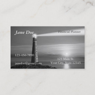 Black and white Lighthouse Business Card