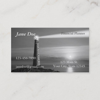Black and white Lighthouse Business Card