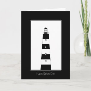 Black and White LIghthouse Father's Day Card