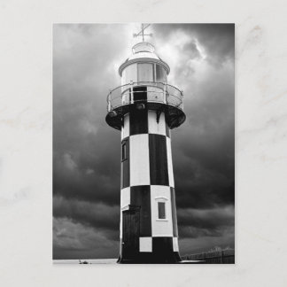 Black And White Lighthouse Postcard